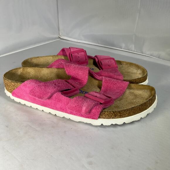 Birkenstock Women's Arizona SF Sandal Fuchsia Tulip Suede 40 - Picture 1 of 4